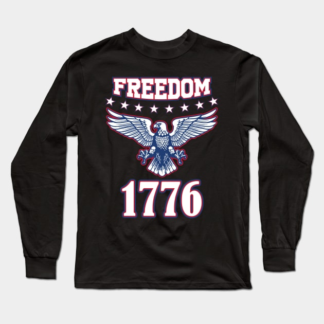 Freedom 1776 Long Sleeve T-Shirt by TShirtWaffle1